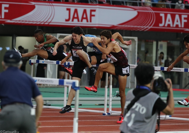 【110ｍH】金井が王座奪還「2年前とはまったく違う」13秒36大会タイ／日本選手権