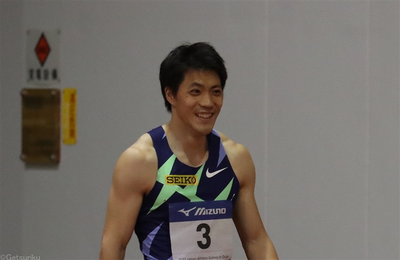 山縣亮太が室内100mで復帰戦“日本最高”10秒39「ケガなく2本走れた」／JAG大崎室内