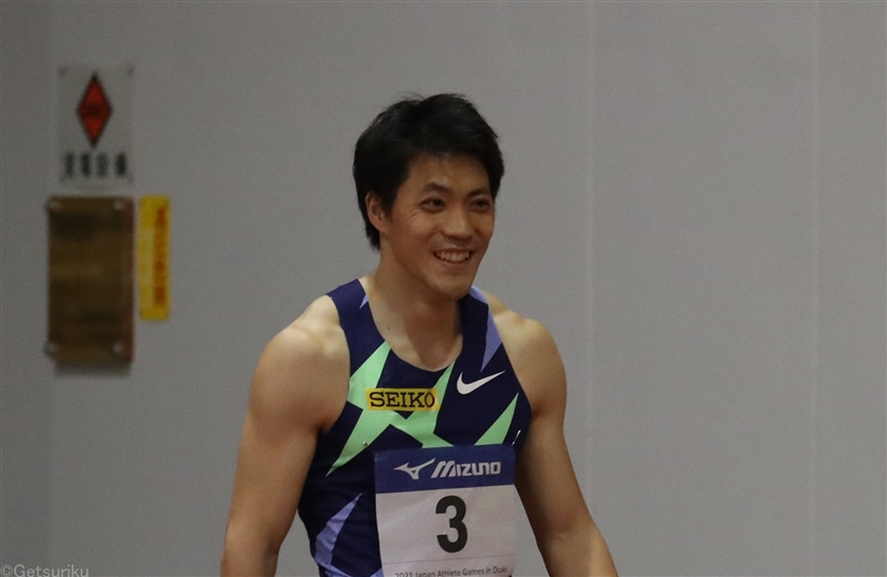 山縣亮太が室内100ｍで復帰戦“日本最高”10秒39「ケガなく2本走れた」／JAG大崎室内