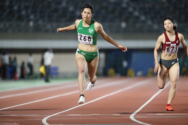 女子100ｍで石川がＵ20日本歴代３位の11秒48！伊藤陸が走幅跳で８ｍ00など随所に好記録／日本学生個人