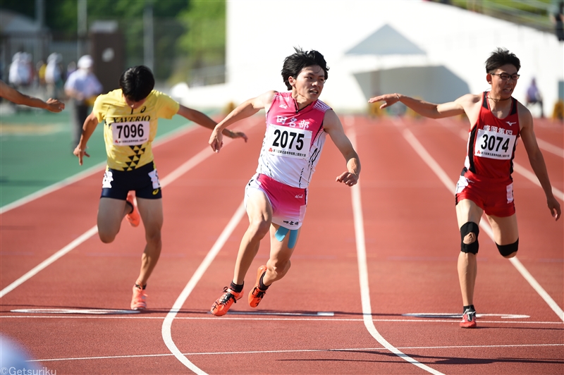 男子100ｍでは10秒17wの佐賀が１位、女子は河内が400ｍと400ｍＨの２種目でトップ／全国高校リモート大会