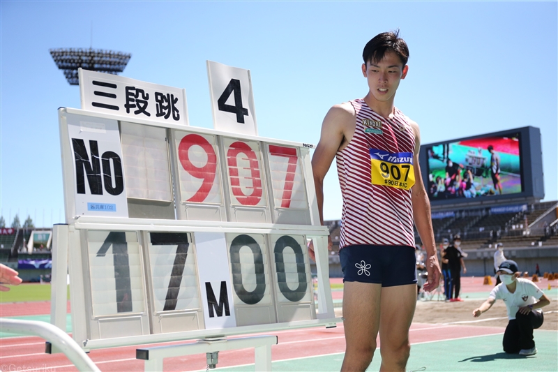 三段跳・伊藤陸が日本人3人目の17ｍ超え！41年ぶり走幅跳と2冠／日本IC