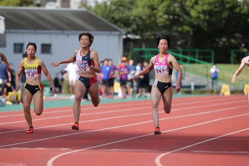 五輪代表対決は青山華依がV！追い風参考ながら11秒45 男子最速は関学大・桒原拓也／関西IC