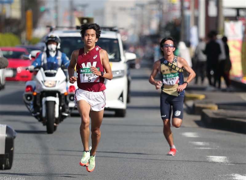 早大がトップ中継！5区でルーキー石塚陽士が再び快走！順大、青学大が浮上、東京国際大は4位／全日本大学駅伝