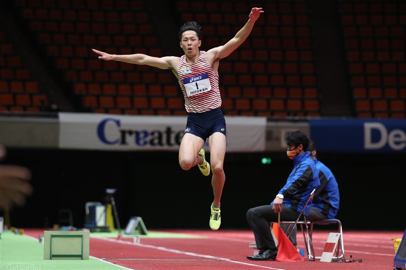 三段跳・伊藤陸「理想から遠い」跳躍ながら16ｍ20でV世界選手権へ照準／日本選手権室内