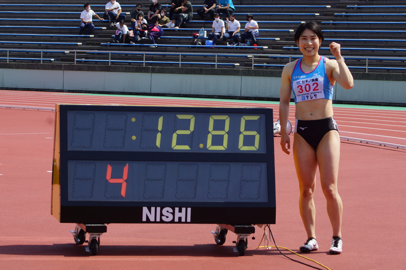 青木益未が12秒86の日本新！世界選手権標準まであと0.02秒／北陸実業団選手権