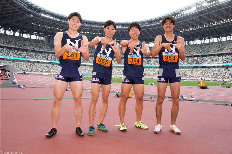 男子4継・日大が29年ぶり優勝！ 予選で学生歴代4位の38秒72 女子は日体大が5連覇達成／関東IC