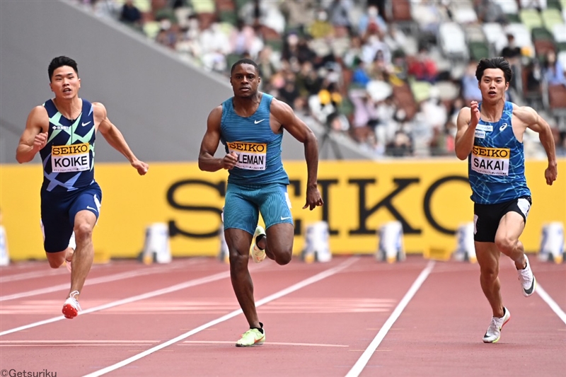 男子100ｍ予選はコールマンが10秒13でトップ！ 坂井隆一郎が10秒21 小池裕貴は10秒29 決勝は16時45分／セイコーGGP