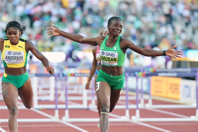 アムサンが100ｍＨ12秒06で金メダル！！追い風参考ながら準決の世界記録上回る大記録／世界陸上