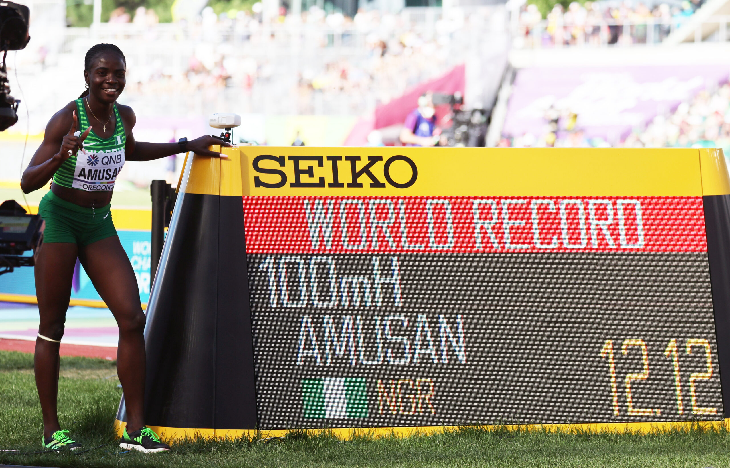 今大会2つ目の世界新！！アムサンが女子100ｍＨ12秒12！！自己記録を0.28秒も更新！／世界陸上