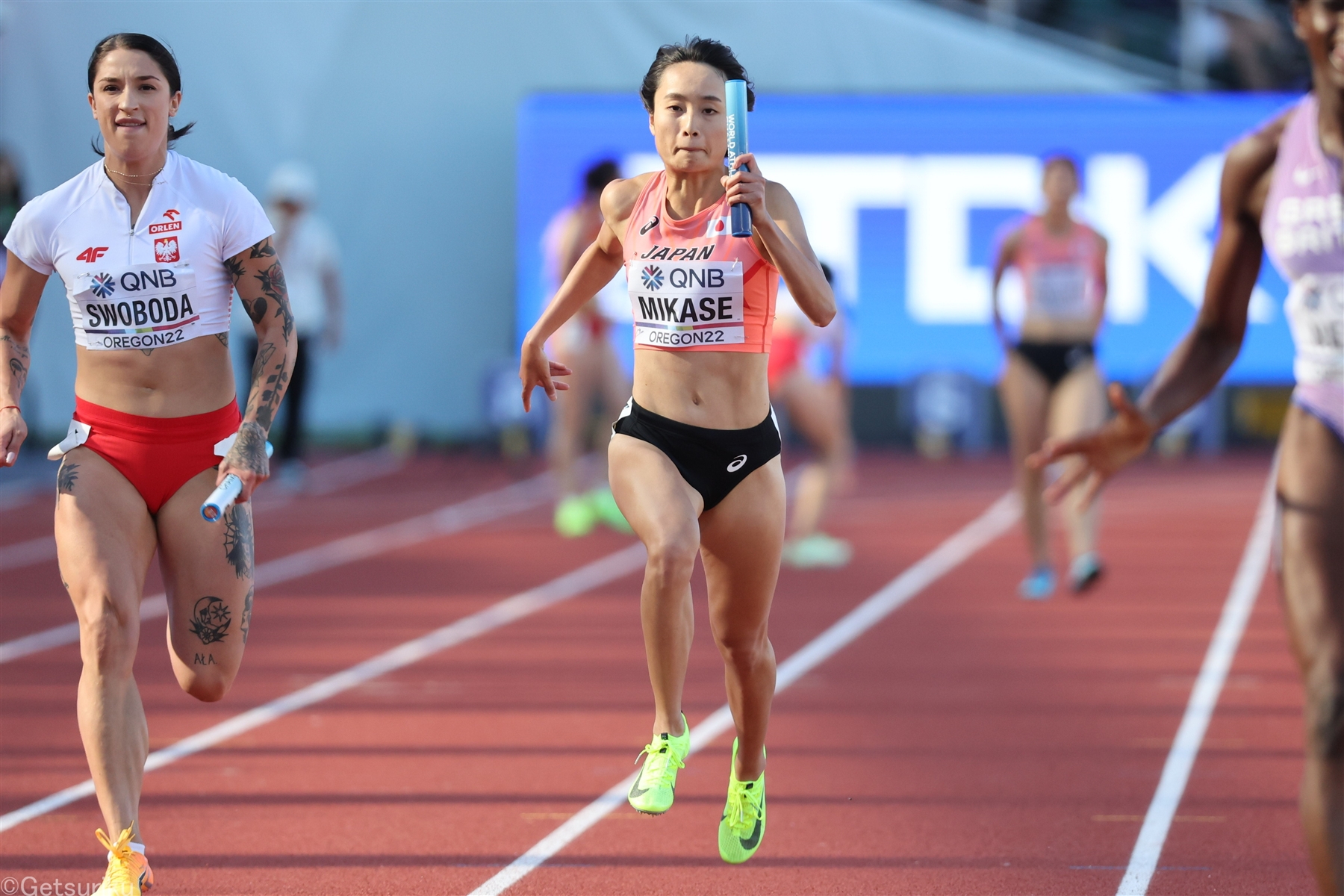 女子4×100ｍリレー予選で43秒33日本新！青木・君嶋・兒玉・御家瀬のオーダー／世界陸上