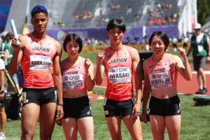 男女混合4×400ｍリレーは日本歴代2位の3分17秒31と健闘も13位で予選突破ならず／世界陸上