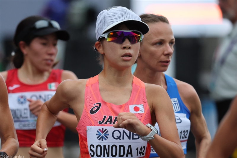 新種目の女子35km競歩で園田世玲奈が9着フィニッシュ！初代表で大健闘の歩き／世界陸上