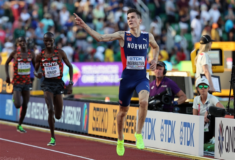 21歳インゲブリグトセンが5000ｍ13分09秒24 で初制覇！ラスト勝負でライバル圧倒、1500ｍ銀の雪辱／世界陸上