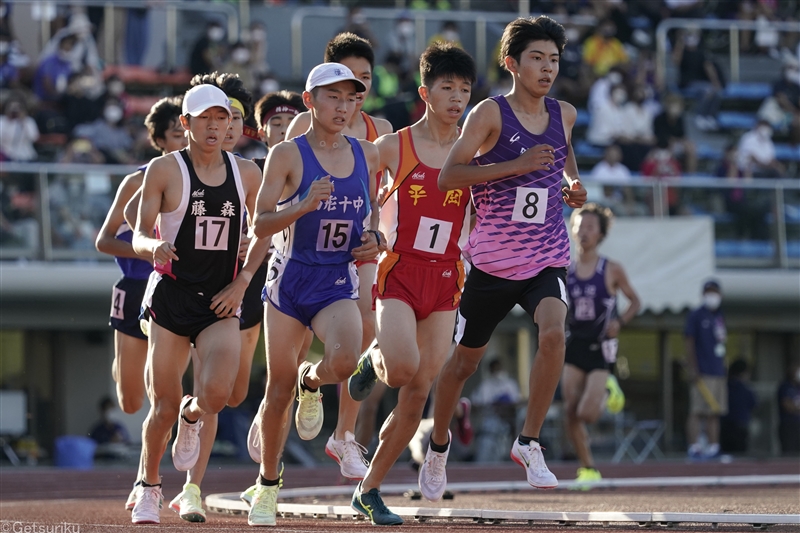 3000ｍは中学記録保持者の増子陽太が8分18秒49の大会新Ｖ 地元の期待に走りで応え「最高です」／福島全中