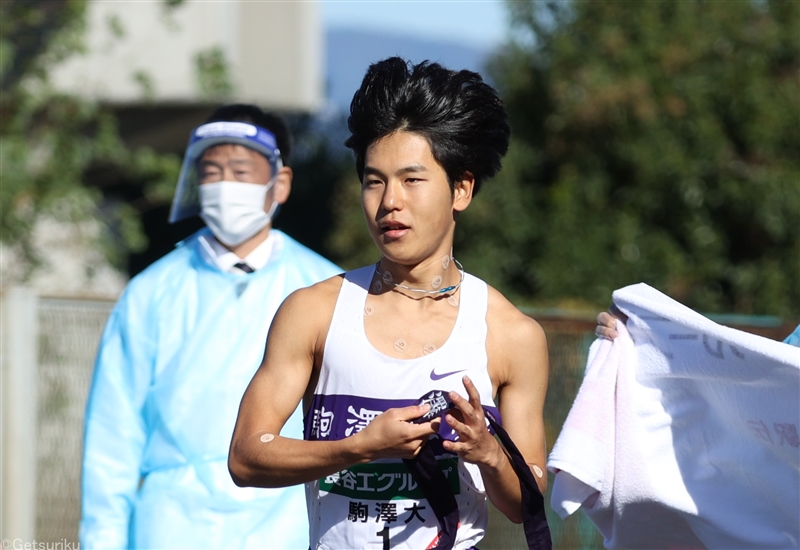 駒大ルーキー山川拓馬「緊張」も4区区間賞デビュー！3連覇へ「いい順位で渡せた」／全日本大学駅伝