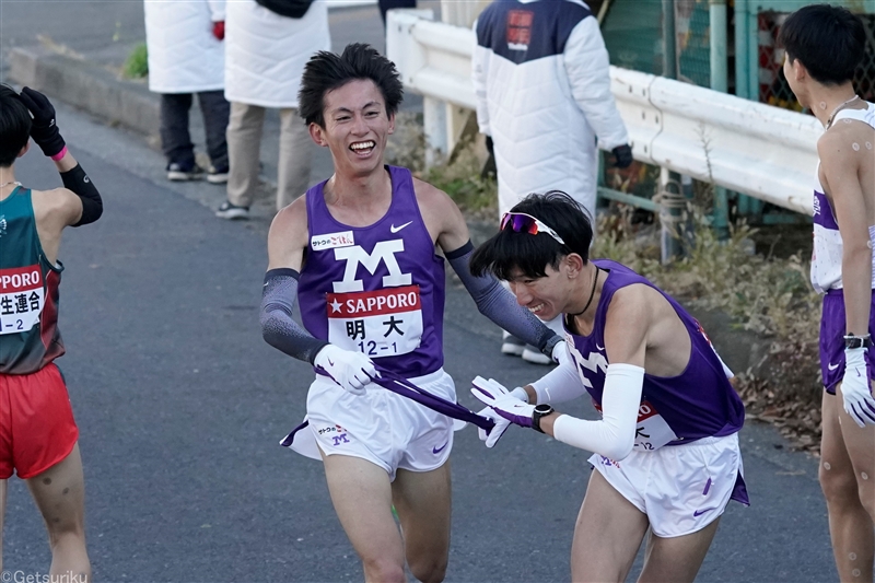 明大・富田峻平が1区区間賞！駒大は2位、OP参加の学生連合・新田が3位相当と健闘／箱根駅伝