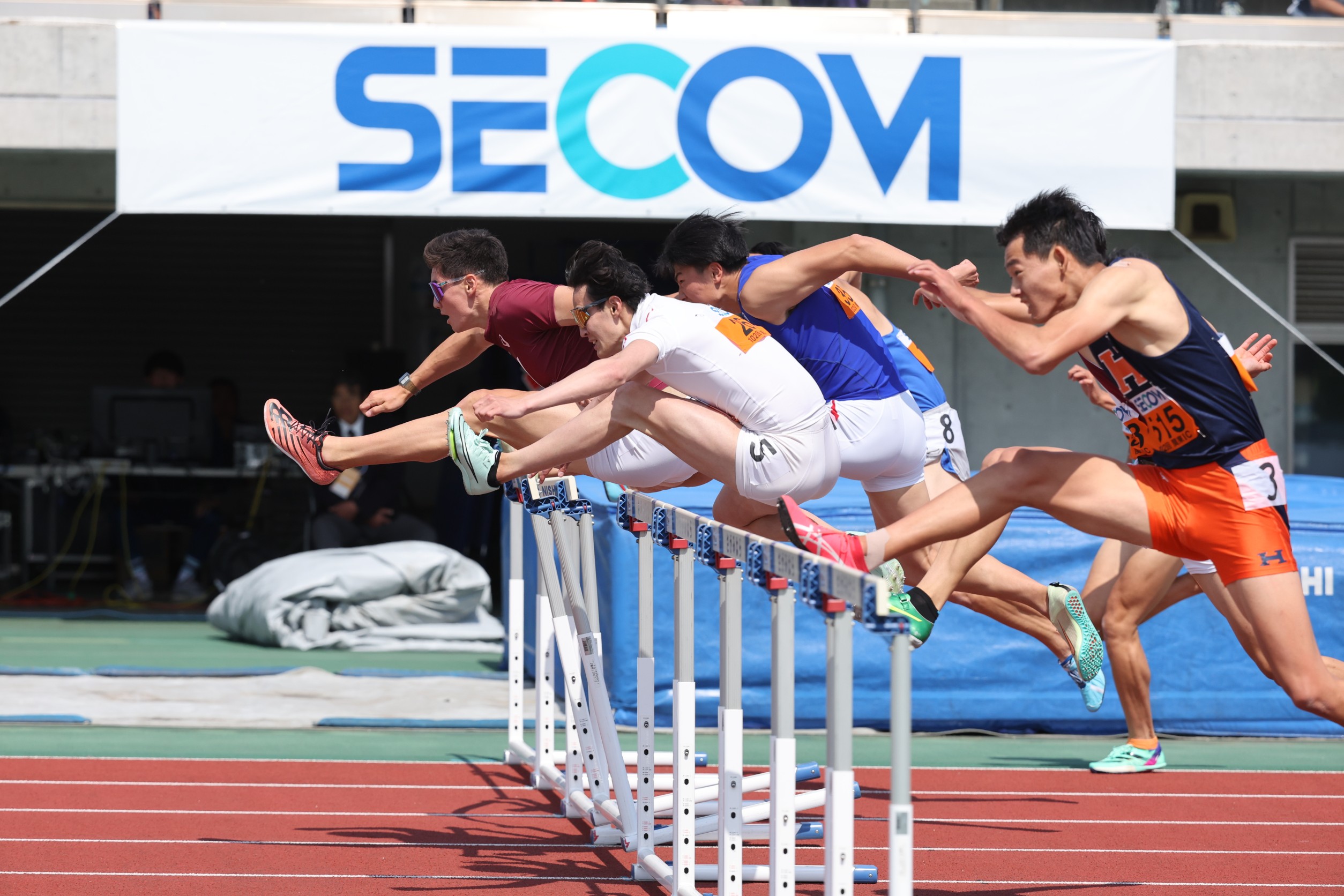 男子1部110mハードルで13秒66（＋1.5）の自己新で初優勝を飾った池田海（早大）