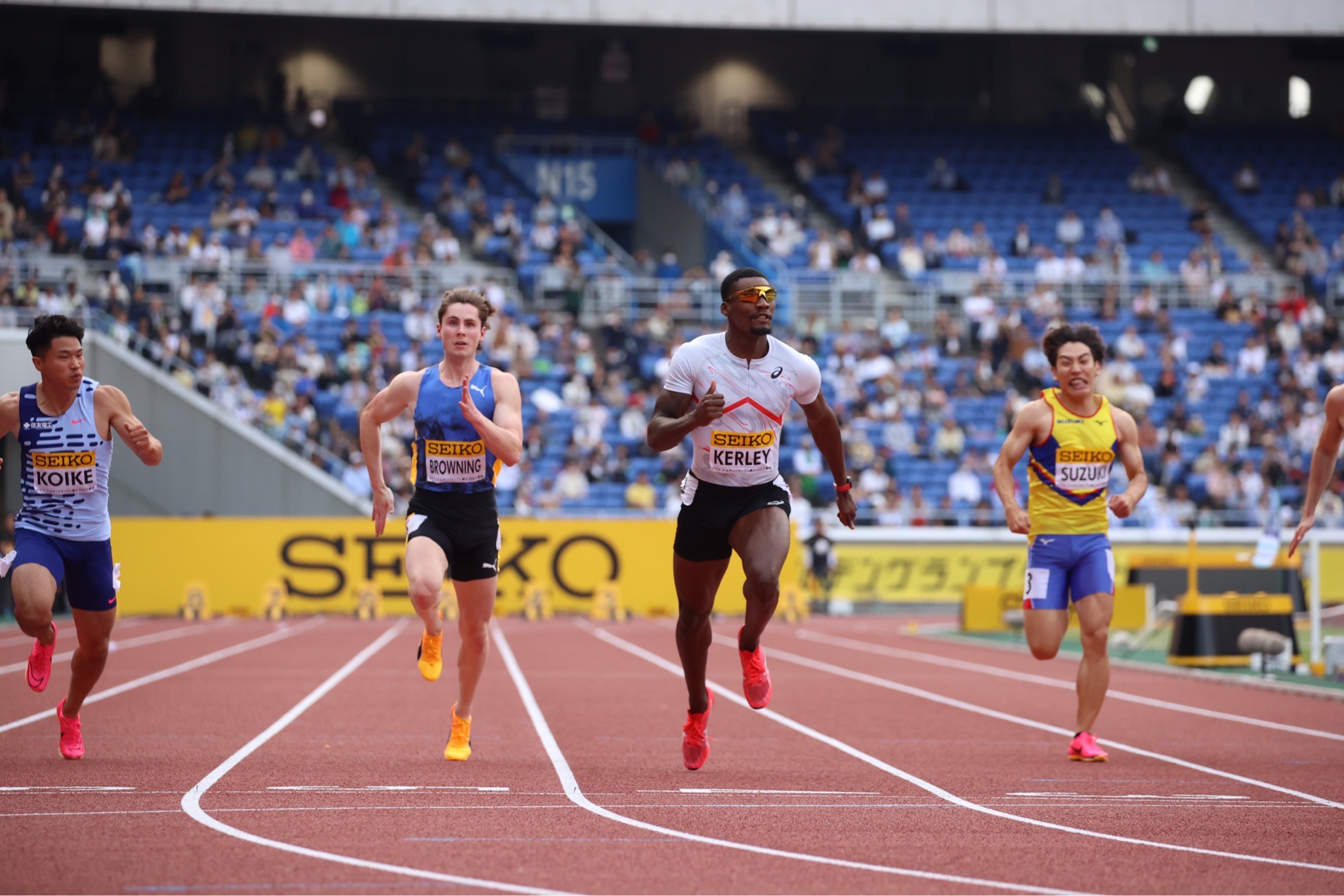 カーリーが「世界一」の走り100m9秒台連発 110mH泉谷駿介が世界2位の13秒07、走幅跳・吉田が世界陸上標準突破8m26／セイコーGGP