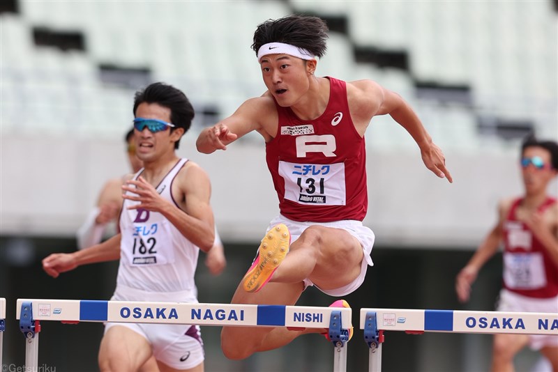 400ｍＨ・栗林隼正49秒45の大会新V！「スタンドの声援でアドレナリンが出た」／関西インカレ