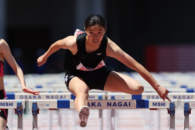 女子100mHは片山心菜が全国初V 悪条件での13秒5台連発に「自信になる」／U20日本選手権