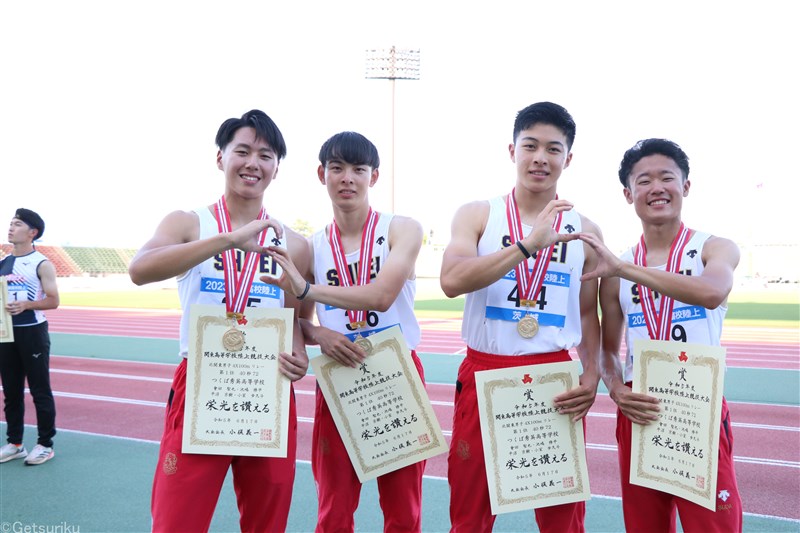 つくば秀英が男子4継制覇！「全国では39秒台で優勝したい」アンカー小室は100ｍとの2冠／IH北関東