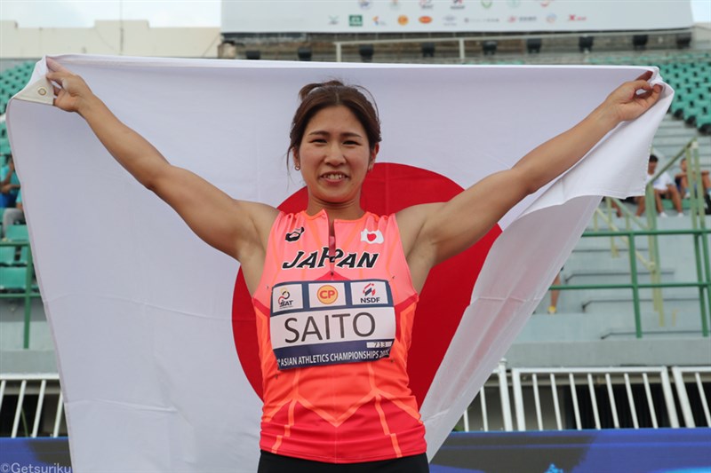 女子やり投・斉藤真理菜が61m67で優勝！ 東京五輪金の劉詩穎を抑える殊勲のV／アジア選手権