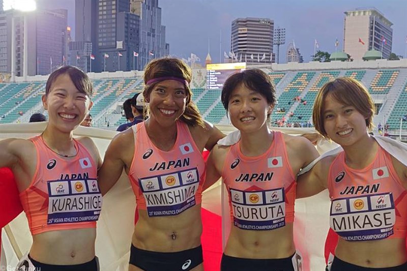 女子4×100ｍRで日本が銀！43秒95で3大会ぶりメダル獲得／アジア選手権