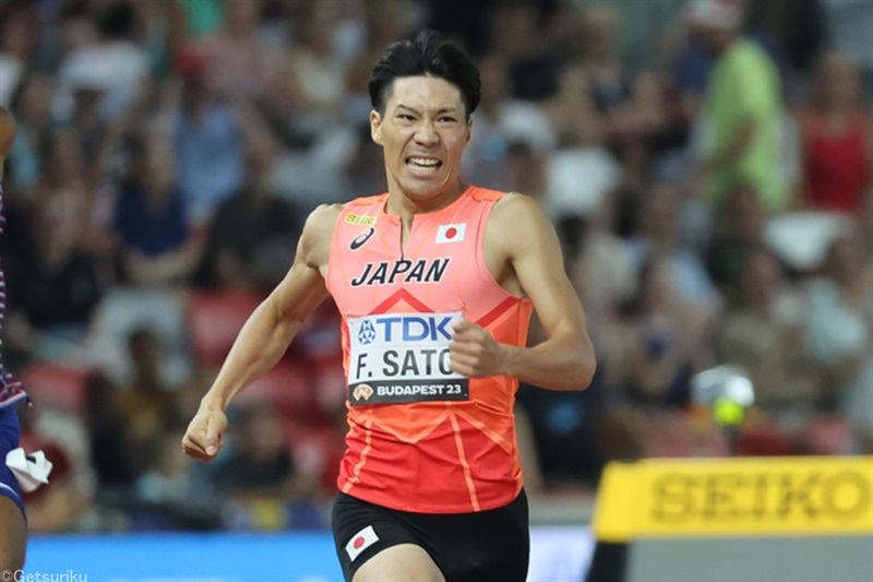 佐藤風雅44秒88の自己新！400m2大会連続セミファイナルで奮闘4着／世界陸上
