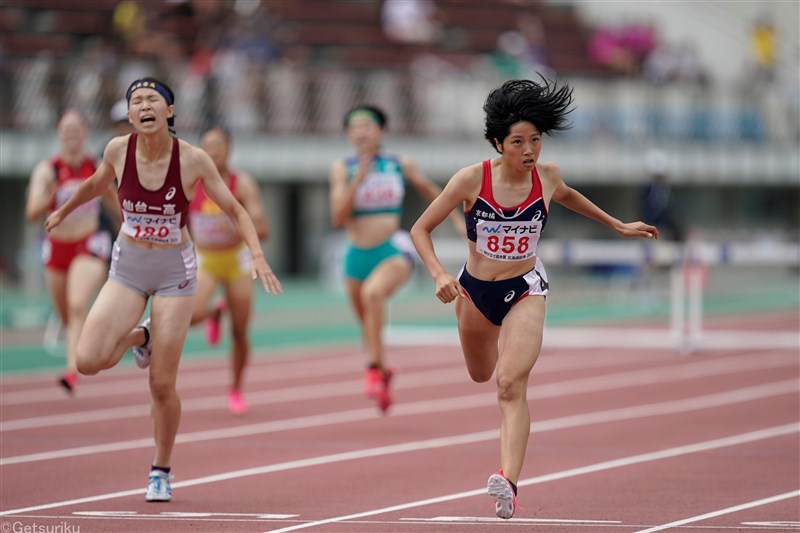 女子400mH瀧野未来が高校歴代3位の57秒45で2連覇 2位千葉史織も高校歴代6位の57秒85と上位2名が好記録／北海道IH