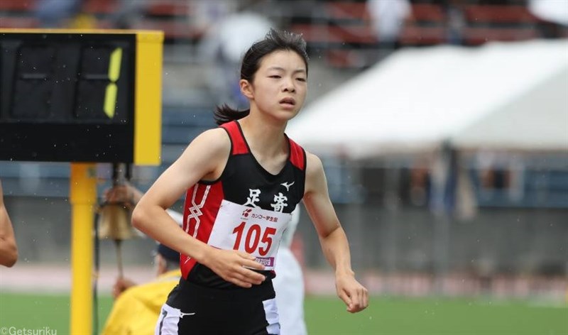 【女子400m】人見仁菜（足寄中1）55秒66=中学最高