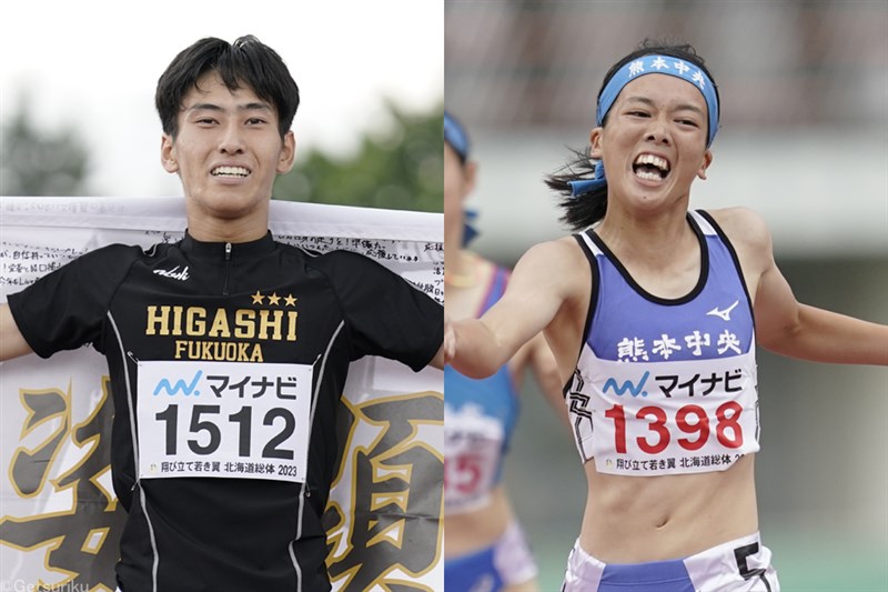 男女とも100m・200m2冠！黒木海翔「あとは仲間を応援」山形愛羽「何度もあきらめそうに」／北海道IH