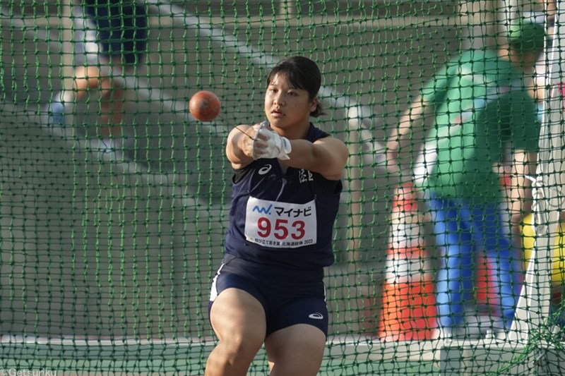 女子ハンマー投・嶋本美海が58m68！大会記録届かず涙「次は高校記録にチャレンジしたい」／北海道IH