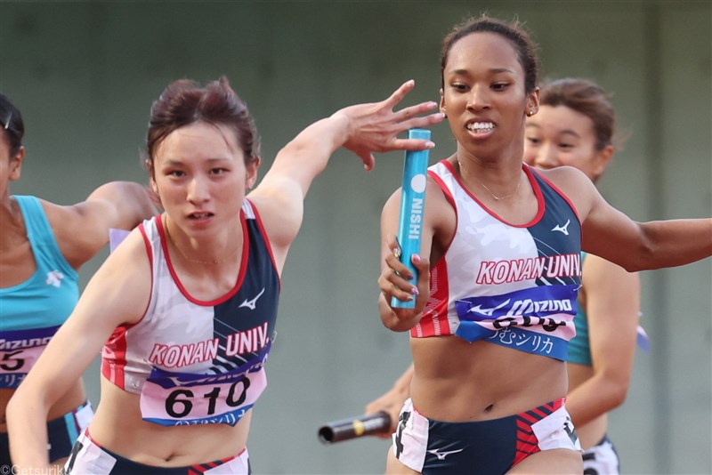 女子4継・甲南大が予選で44秒52!!学生記録まで0.01秒「決勝は勝ちきる」／日本IC