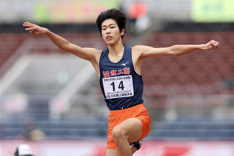 上位3人が大会新の激戦！U16男子三段跳は柳澤響喜が14m78wで制す 2位の磯山が14m73で大会記録保持者に／U18・16大会