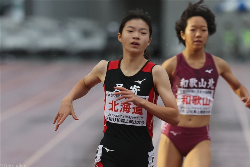 全中800m1年生Vの人見仁菜が150mでも力走！大会6日前に400m55秒66の中学最高／U18・16大会