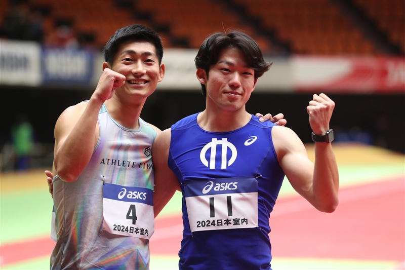 男子60m木梨と岡崎が同タイムV 走幅跳は津波、三段跳は宮尾が制す／日本選手権室内