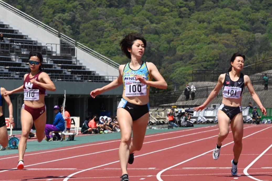 女子200mは青野朱李が追い風参考ながら23秒43でV「記録的に悔しい。世界と戦うため調子を上げたい」／出雲陸上