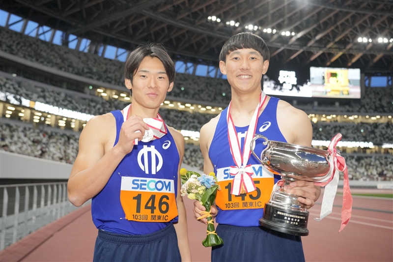 走幅跳は順大がワンツーで総合連覇へ弾み！齋藤諒が7m54の自己新、主将の田中も1cm差の2位 やり投は東海大・清川が力示す／関東IC