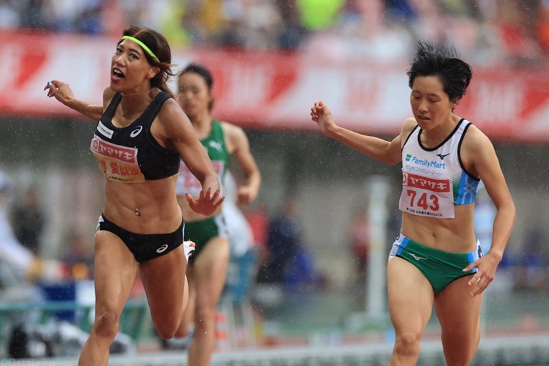 君嶋愛梨沙が女子200mVで2年連続短距離2冠!! 先行した鶴田玲美が2位／日本選手権