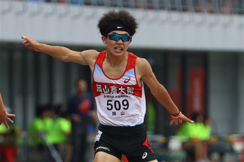 男子200m庭山晴希が21秒43で20年ぶり大会新！ 田邉理桜が短距離4冠 ドルーリー朱瑛里が800mV2／IH岡山県大会