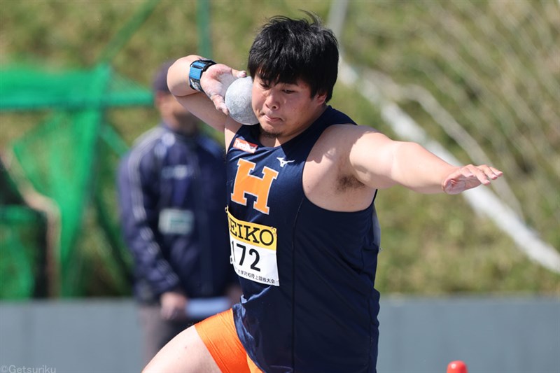 砲丸投・山田暉斗が学生歴代6位の18m00！ 自己新連発で大台突入