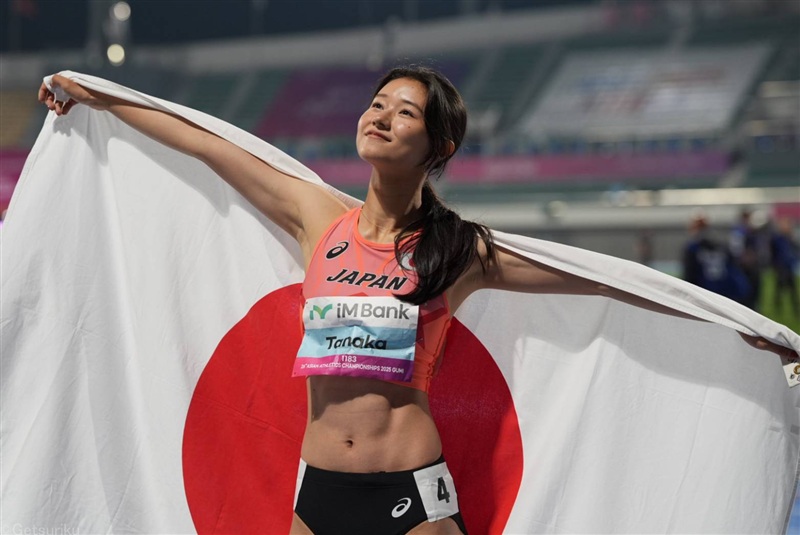 100mH田中佑美「悔しいの一言」の銀メダル「ギリギリで耐えていた」も終盤逆転許す／アジア選手権