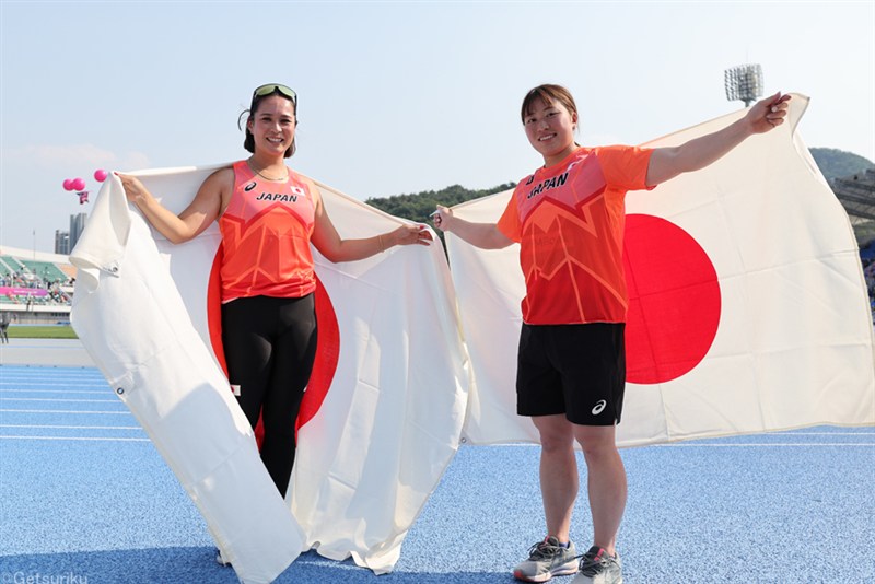 女子やり投・同い年コンビが銀、銅！上田百寧「悔しさを日本選手権に」／アジア選手権