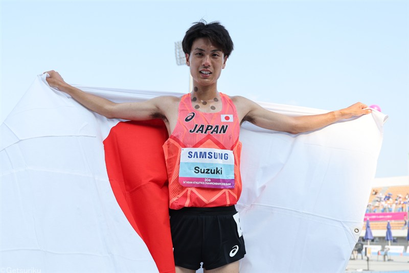 10000m・鈴木芽吹が28分43秒84で銀メダル！シン、ロップとの熱い三つ巴／アジア選手権