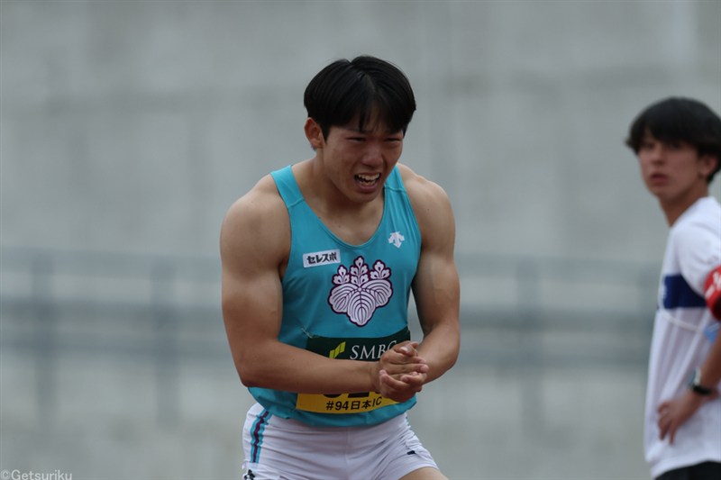 木梨嘉紀が万感の100m地元優勝！10秒31で初の学生日本一つかむ／日本インカレ