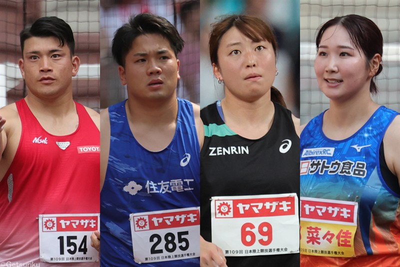 アジア投てき選手権代表が発表！円盤投は湯上、郡の男女日本記録保持者、ハンマー投・福田、やり投は長沼、上田ら男女各4名