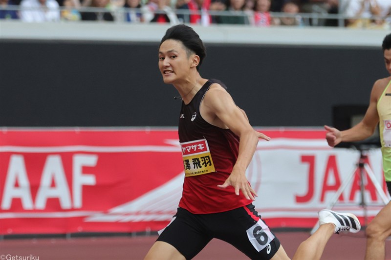 鵜澤飛羽が自己タイの20秒12で3連覇「東京世界選手権は男子200mの決勝を走りたい！」／日本選手権