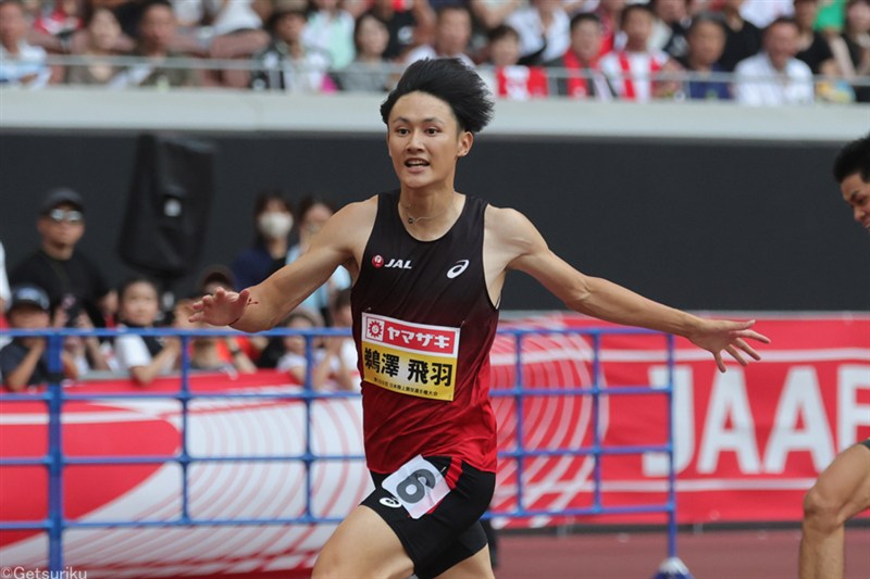 200m鵜澤飛羽が圧巻V3！自己タイの20秒12も「世界と戦えない」／日本選手権