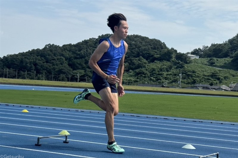100m10秒00の高校2年生・清水空跳がインターハイ後初の公開練習 国内外のメディアが集結